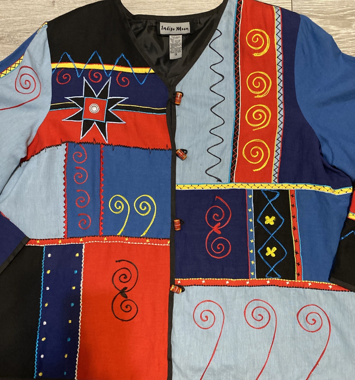 INDIGO MOON PATCHWORK & EMBROIDERY JACKET - WOMEN… - image 3