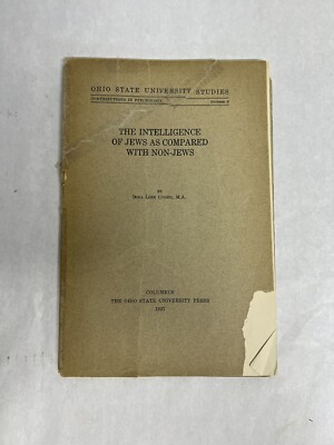 1927 Ohio State University Press Research Thesis Intelligence of Jews Psychology