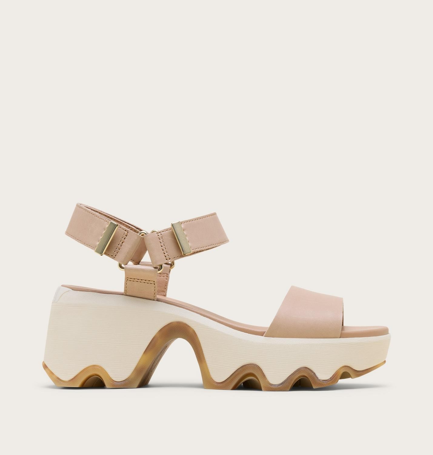 SOREL Kinetic™ Aura Y-Strap Women's Sandal, Honest Beige, Bleached Ceram, Medium