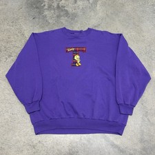 Vintage 90  s Tweety Bird Looney Tunes Crewneck Sweatshirt Purple Size 14/16