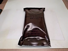 Vintage USA 1980's MRE Brown Bag #8 Beef Diced w/ Gravy Acc Pack A No Expansion