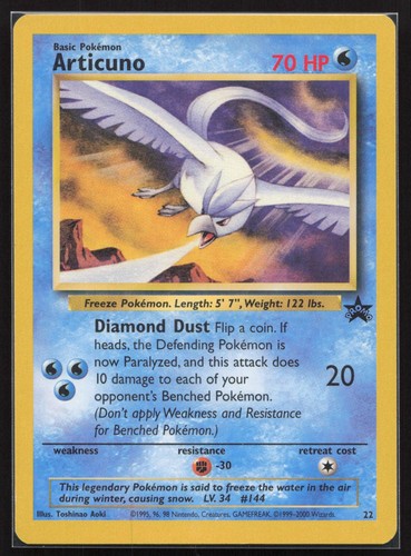 Articuno Wizards Black Star Promos 22 Black Star Promo PR Pokemon TCG Card LP