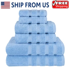 American Soft Linen Luxury 6 Piece Bath Towel Set, 100% Cotton Turkish Towels fo
