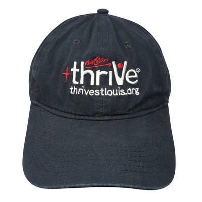 Thrive Strapback Hat Blue One Size Adjustable Embroidered Port & Company