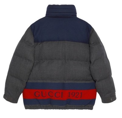 New Authentic  Gucci Interlocking G Wool Down Puffer Coat Jacket $4400 Sz 52