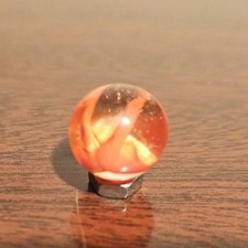 Vintage CE Bogard Orange Floppy 4-Lobe .625" Glass Marble