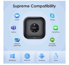 Conference Speakerphone M0 Plus, 4 AI Mics 360 Voice Pickup, Noise Reduction
