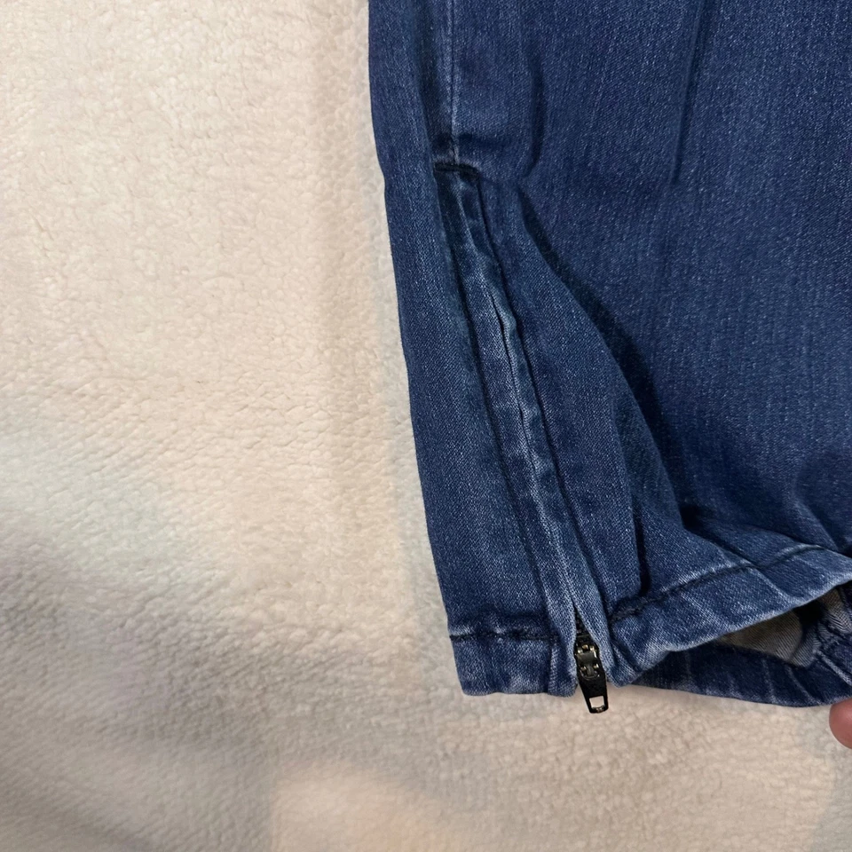 NY&C Leggings al Tobillo para Mujer Talla 14 Azul Denim Lavado Oscuro Cremallera Pantalones Informales Foto 2 de 4