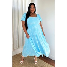 Show Me Your Mumu Mia Midi Dress Blue Clip Butterfly 2X NWT