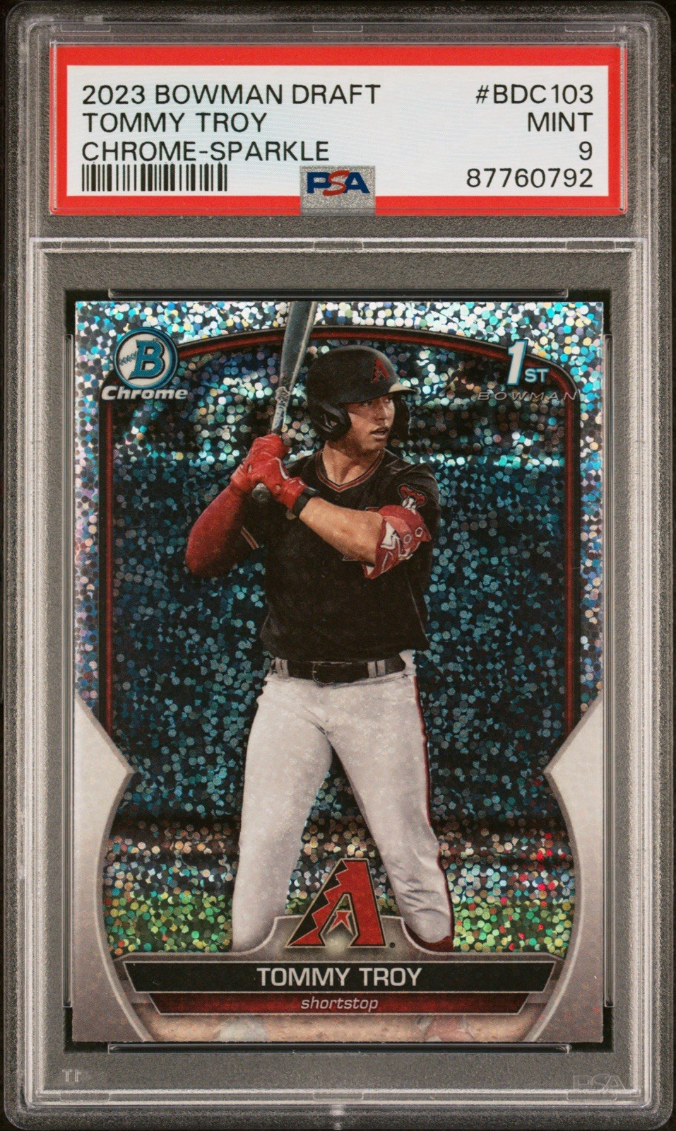 2023 Bowman Draft Chrome Sparkle #BDC103 Tommy Troy RC PSA 9 MINT