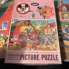 Vintage Mickey Mouse Club Jigsaw Puzzle Jaymar On The Farm 100 Pieces 1960s