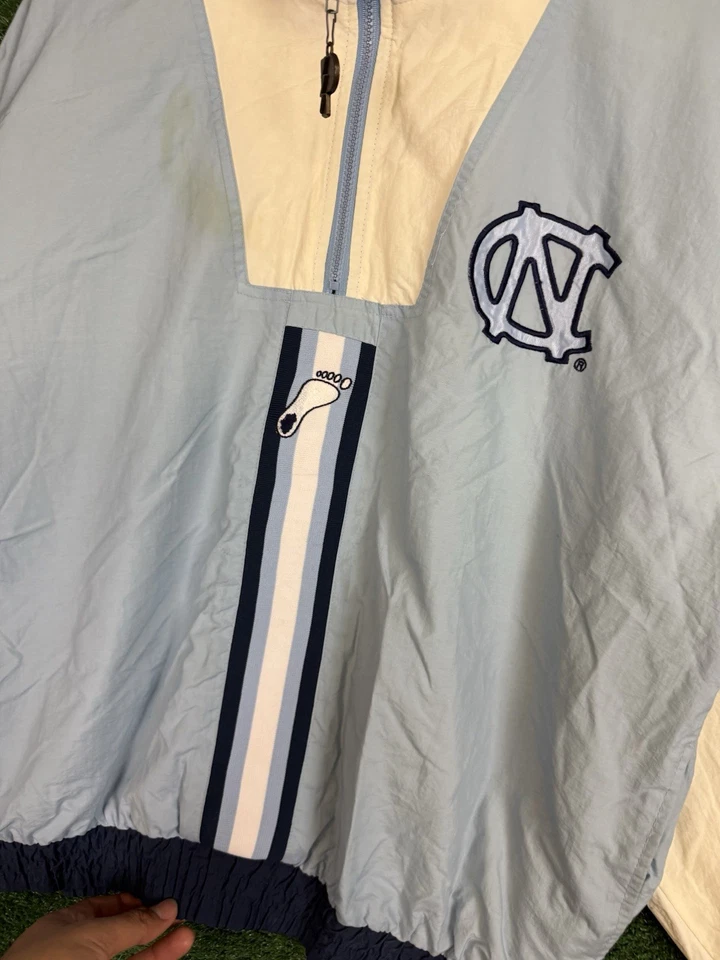 Chaqueta cortavientos vintage Pro Player UNC Tarheels cremallera completa para hombre L Foto 4 de 4