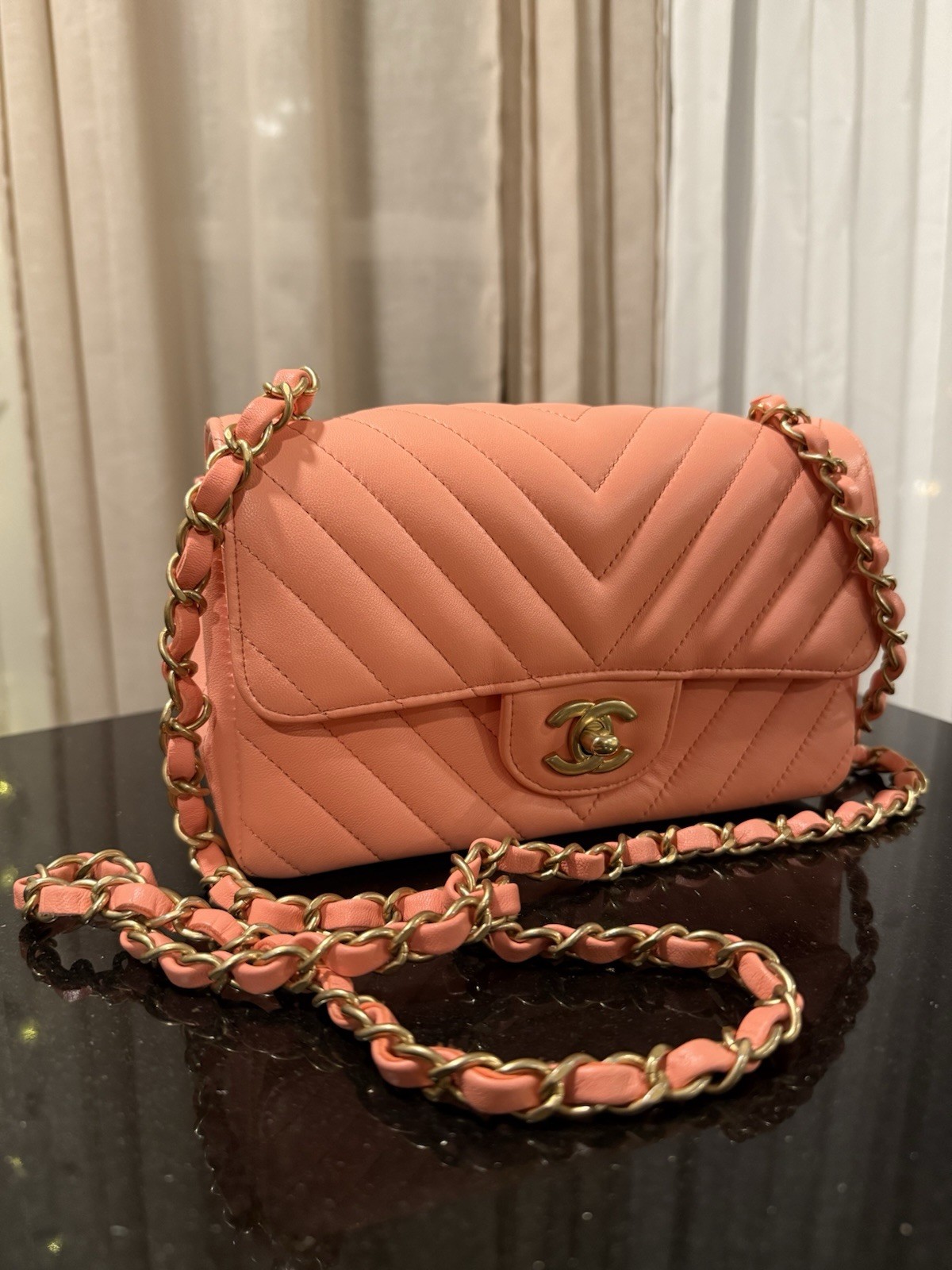 CHANEL Rectangular Mini Flap – Chevron Quilted Pi… - image 24