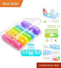 Compact 3 Times a Day Pill Organizer with Removable Compartments for Easy Use