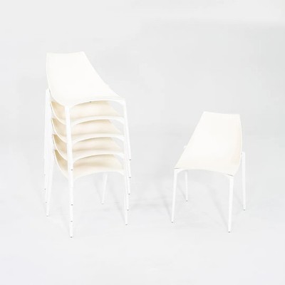 2020s Set of Six Marco Maran for Parri Hoop Stacking Dining Chairs in White