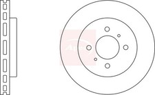 2x_APEC Front Brake Discs for PROTON COUPE Coupe 1997-2001 256mm Vented DSK2064