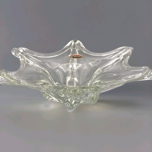 Pedestal de cuenco de centro de mesa transparente Starburst de cristal artístico estrella de mar JiCo vintage - Imagen 2 de 8