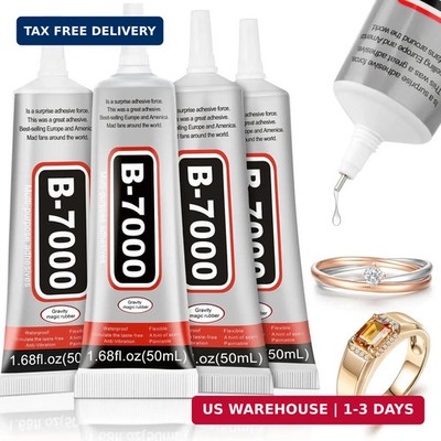 4 PCS 50ML B7000 Crafts Glue Super Adhesive, Multipurpose Clear Glue for DIY Jew