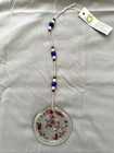 Wine Bottle Art Glass Suncatcher Handmade Recycled Red White & Blue New With Tag
