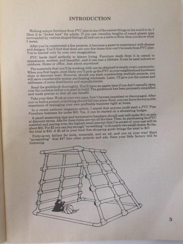 How to Make PVC Furniture for Fun and Profit by Brooks Owen (1983, P.B. Book) - Picture 4 of 7