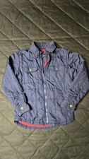 Gap Kids Boys Blue Quilted Jacket Flannel Lined Full Zip Coat Size M 8-9 Years