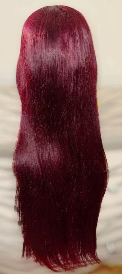 Stunning, 28 Inch, Straight Texture, 99J Burgundy Color, 100% Human Hair, Wig - Image 2 of 4