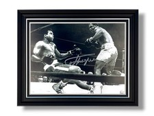 Joe Frazier Signed Photo Framed & COA Muhammad Ali Poster Boxing Autograph Auto