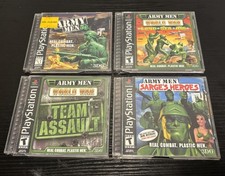 PS1 Army Men Game Lot 4 Sarge’s Heroes 3D Team Assault Land Sea Air