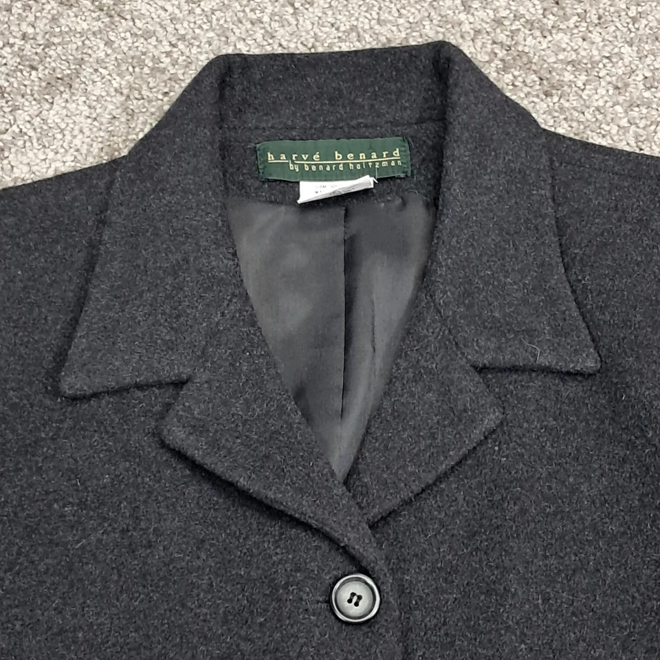 Blazer para mujer Harve Benard By Benard Holtzman 4 botones delanteros negro 12  Foto 2 de 4