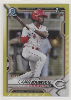 2021 Bowman Chrome Prospects Yellow Refractor 73/75 Ivan Johnson #BCP-149 10h2