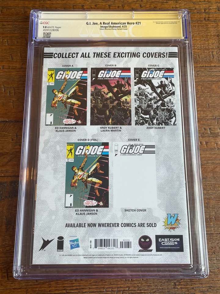 G.I. JOE #21 CGC SS 9.8 SILENT MISSIONS JOHN GIANG REMARK SNAKE-EYES VARIANT - Image 2 of 2