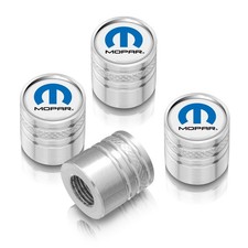 Mopar In White On Shining Silver Aluminum Cylinder-style Tire Valve Stem Caps Mopar In White On Shining Silver Aluminum Cylinder-style Tire Valve Stem Caps