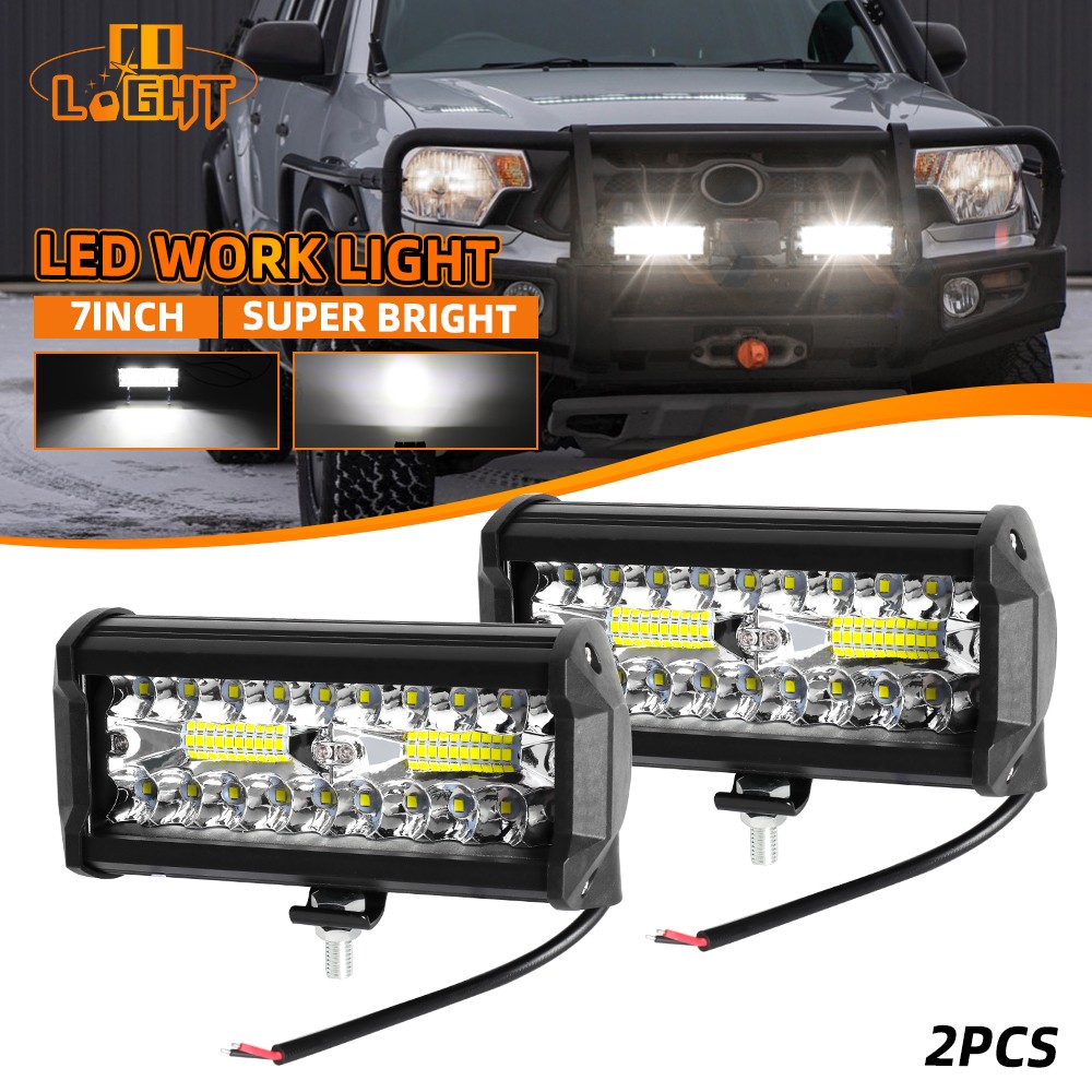 Car And Truck Fog & Driving Lights For Toyota 7 Inch 800W LED Light Bar - Spot & Flood Combo, 270000LM, 12V/24V, For Trucks, UTVs, Off-Road (3 Year Warranty) Fog Lights - Foto 2