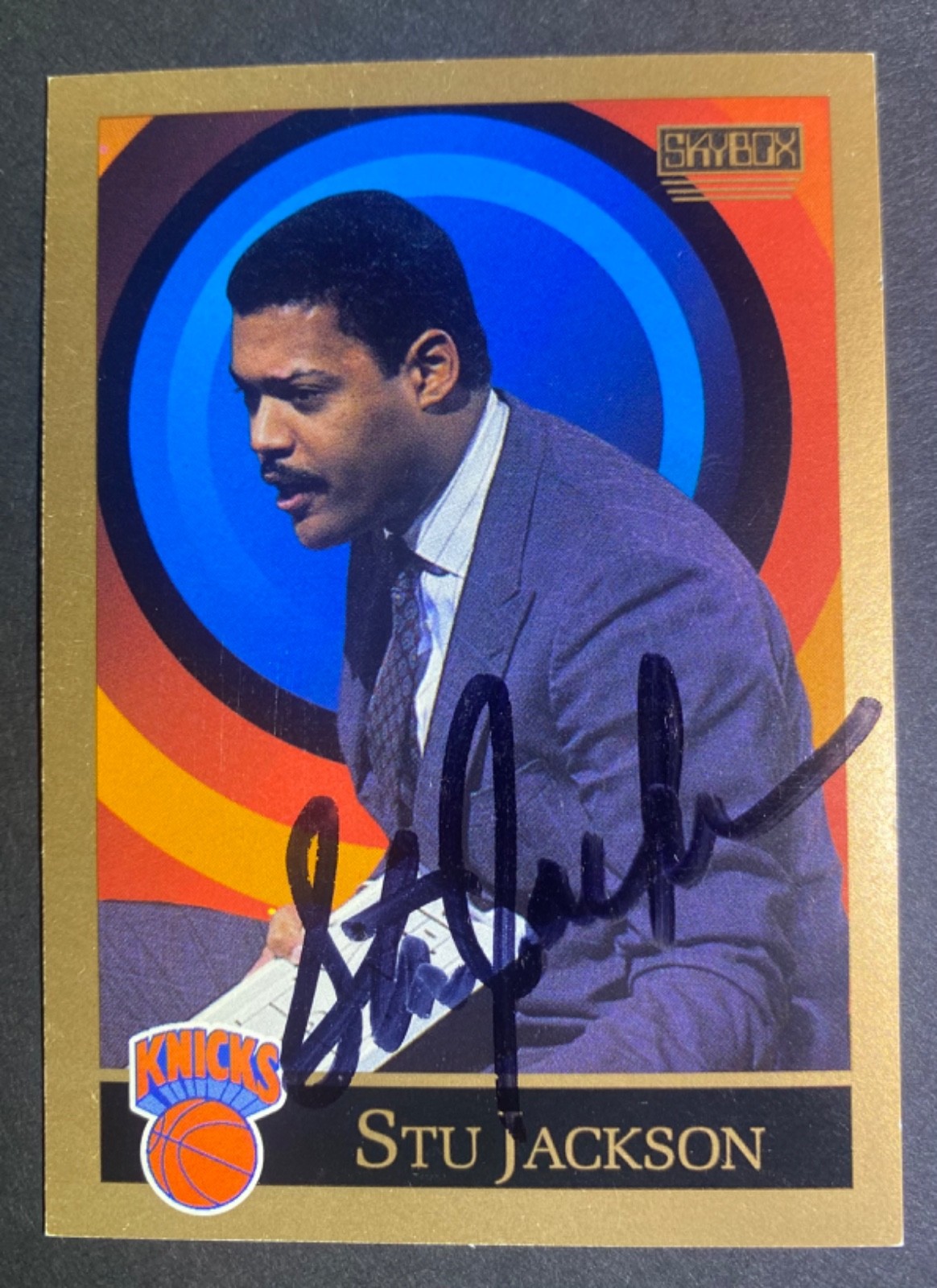 1990 Skybox Basketball #318 Stu Jackson Autograph Hard Signed