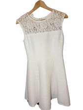 Taylor Sleeveless Lace Bodice Fit & Flare Dress - Off-White - Size 6