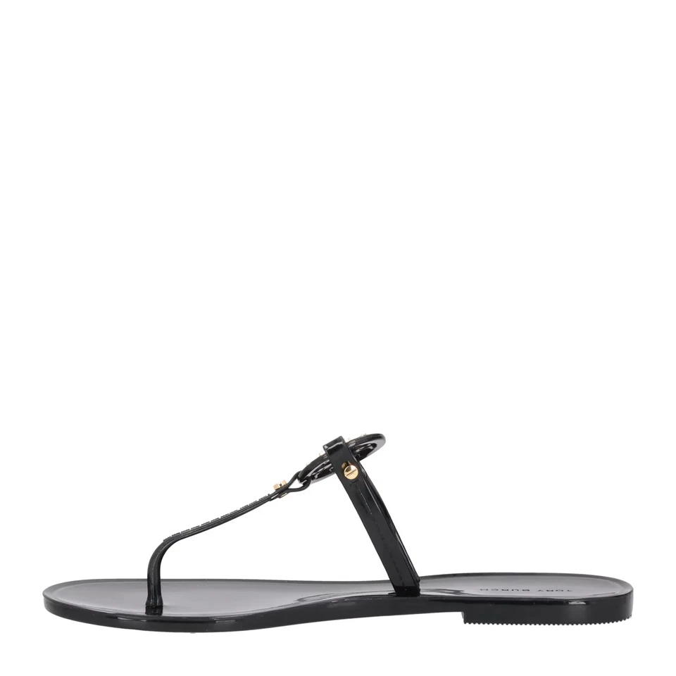 TORY BURCH Womens Miller Rubber Thong Sandal Black Gold US7 + US8 RRP 108 - Image 4 of 4