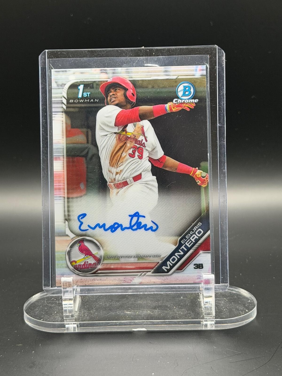 2019 Bowman #CPA-EM Elehuris Montero Chrome Prospect Autographs