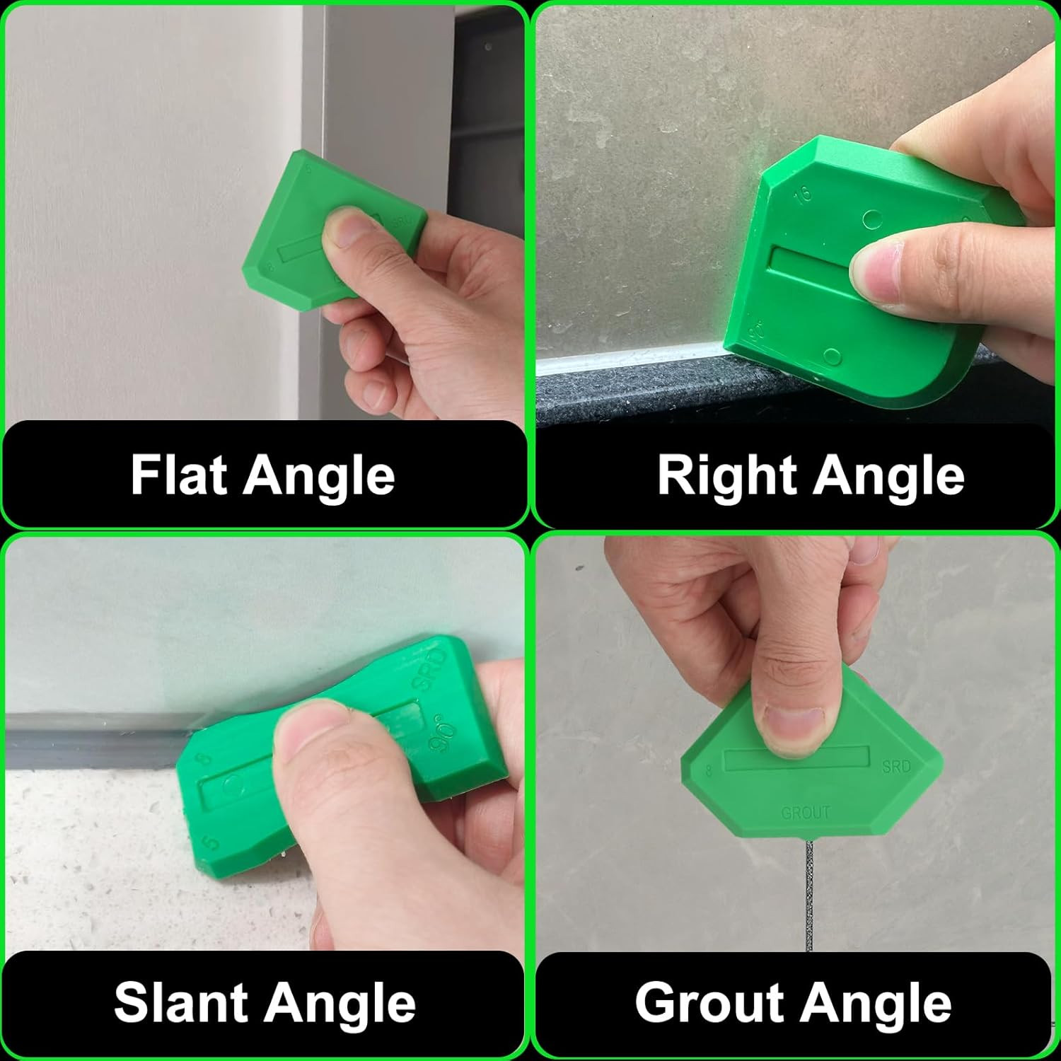 Silicone Caulking Tool Kit, Stainless Steel Caulk Remover & Grout Removal Tool,