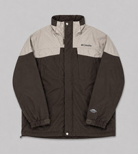 Columbia bugaboo Men's L Black/Gray Colorblock Full Zip Lined Jacket Logo