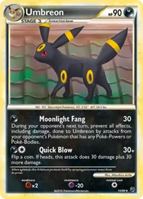 Umbreon - 10/90 - Pokemon Undaunted Holo Card Cracked NM