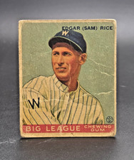 1934 World Wide Gum #18 Edgar (Sam) Rice HOF PR/GD CANADIAN! RARE! WOW! Indians!
