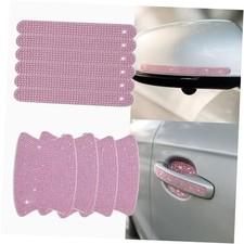 10PCS Bling Car Door Handle Protectors, 4 Door Bowl Stickers  6 Handle PINK