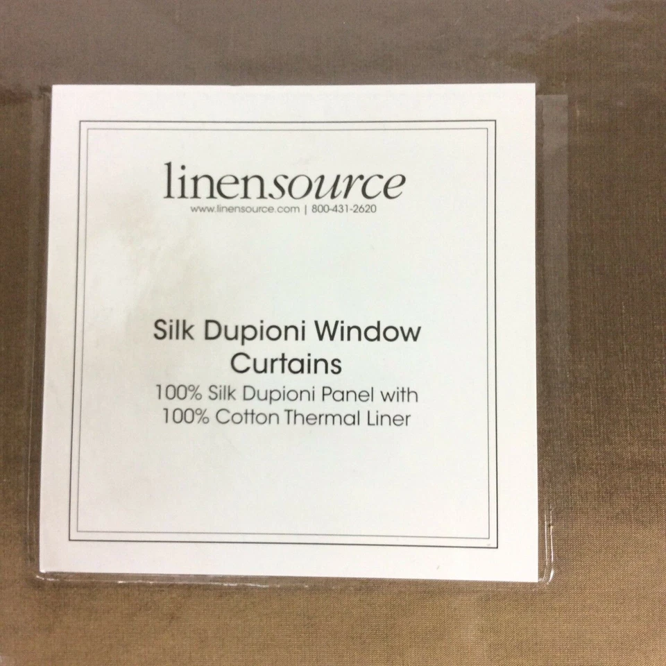 Panel de cortina de ventana Linensource Silk Dupioni 50x108 Fawn Rod bolsillo algodón Lini Foto 3 de 4