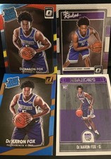 DeAaron Fox 2017-2018 Rookie Card Lot (4) - Optic, Donruss, Hoops, Spurs, Kings