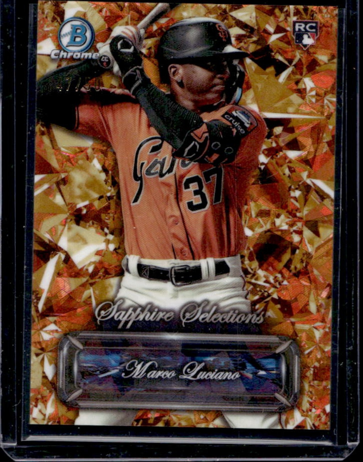 2024 Bowman Sapphire Marco Luciano Selections RC Gold Refractor #47/50 Giants
