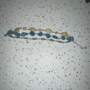 Turquoise Green Jasper Three Strand Bracelet 
