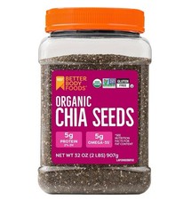 BetterBody Foods Organic Chia Seeds 2 lbs, 32 Oz, with Omega-3, Non-GMO