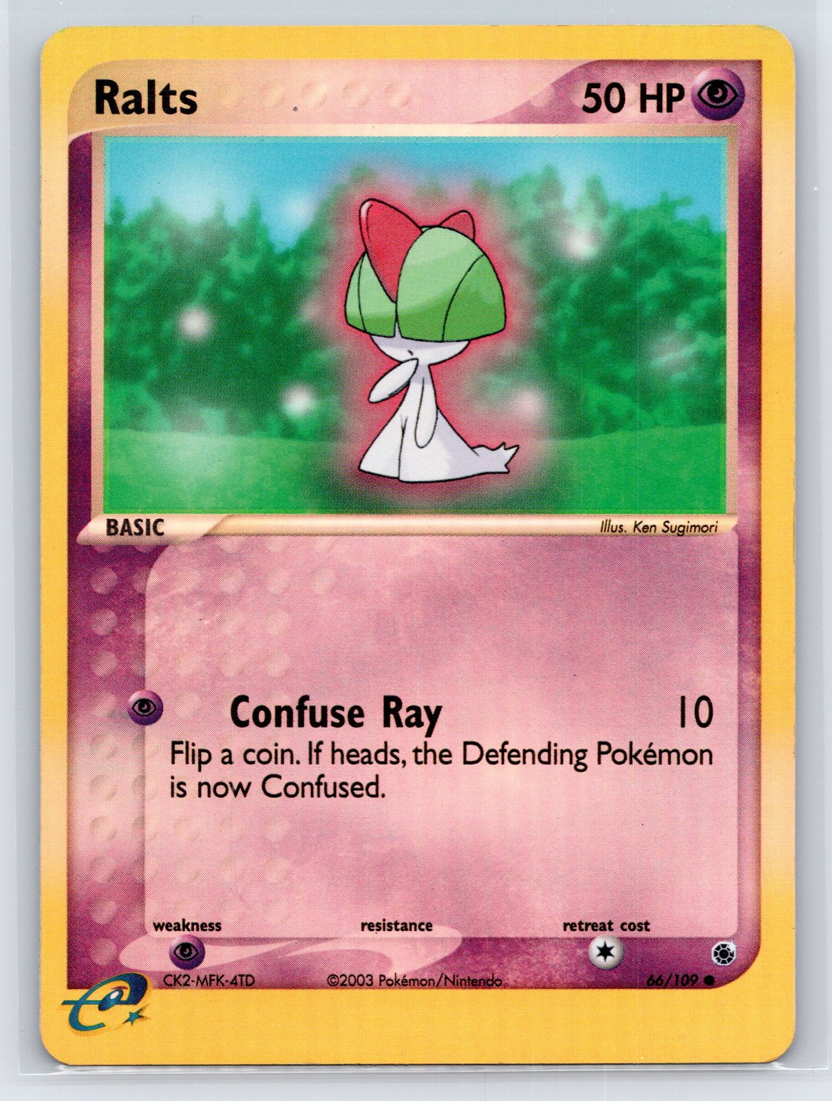 Ralts #66/109 Ruby and Sapphire Reverse Holofoil Common Near Mint or Better
