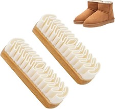 2-Piece Rubber Shoe Brush and Eraser Set, Multi-Purpose Cleaning Light Brown