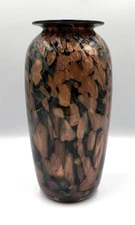 Lawrence Tuber 1998 Hand Blown Glass Vase Mojave 'Aco 8"